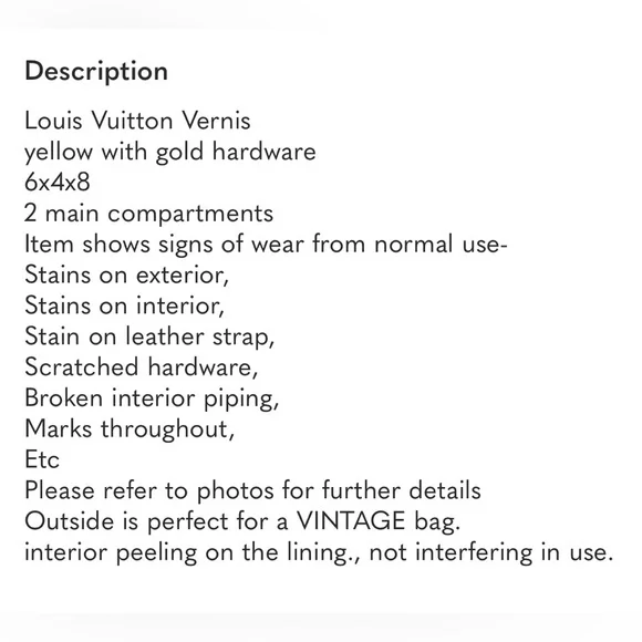 🌷SALE🌷Authentic Louis Vuitton Yellow Vernis 2 compartment Crossbody Bag - Picture 12 of 12